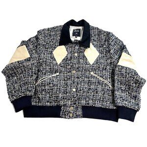 United Rivers Hudson River Tweed Bomber Jacket in Navy